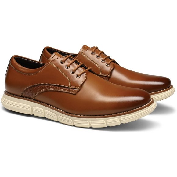 Men\'s Brown Dress Sneakers Casual Oxford Formal Shoes